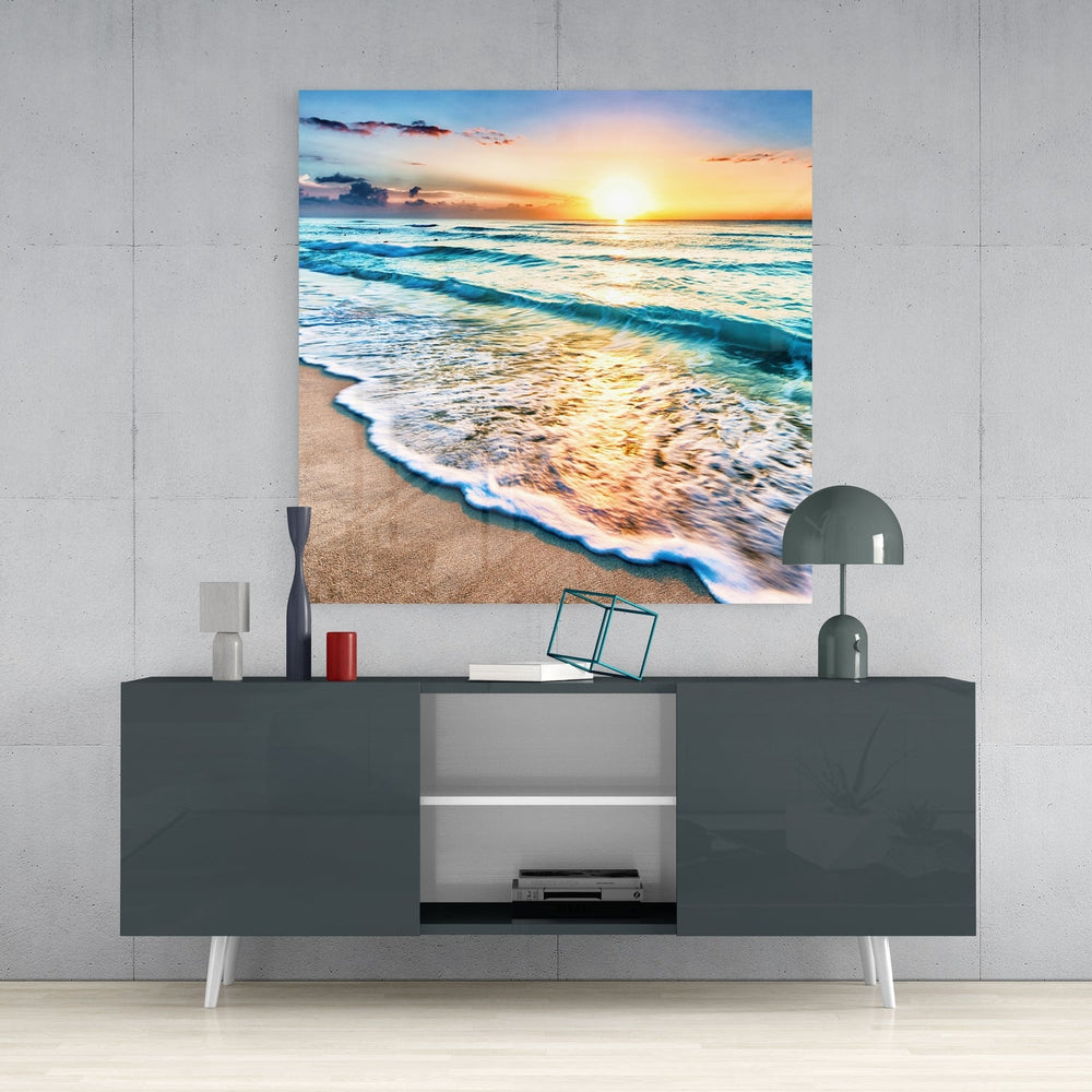 Sunset  Glass Wall Art.