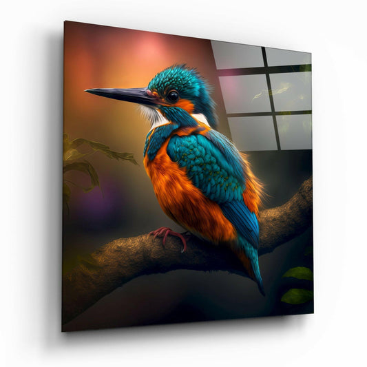Kingfisher Glass Wall Art  || Designer Collection | Insigne Art Design.