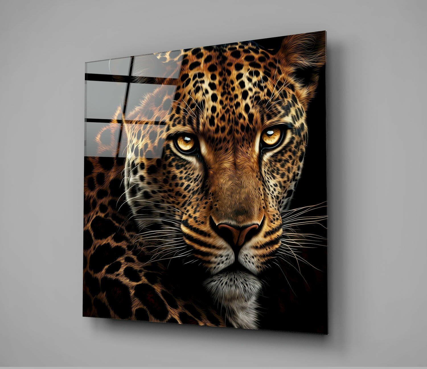 Leopard Glass Wall Art  || Designer Collection | Insigne Art Design.