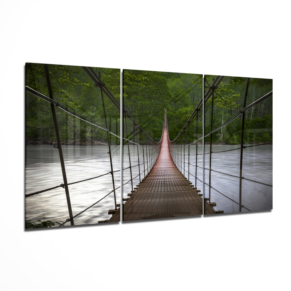Suspension Bridge Mega Glass Wall Art | Insigne Art Design
