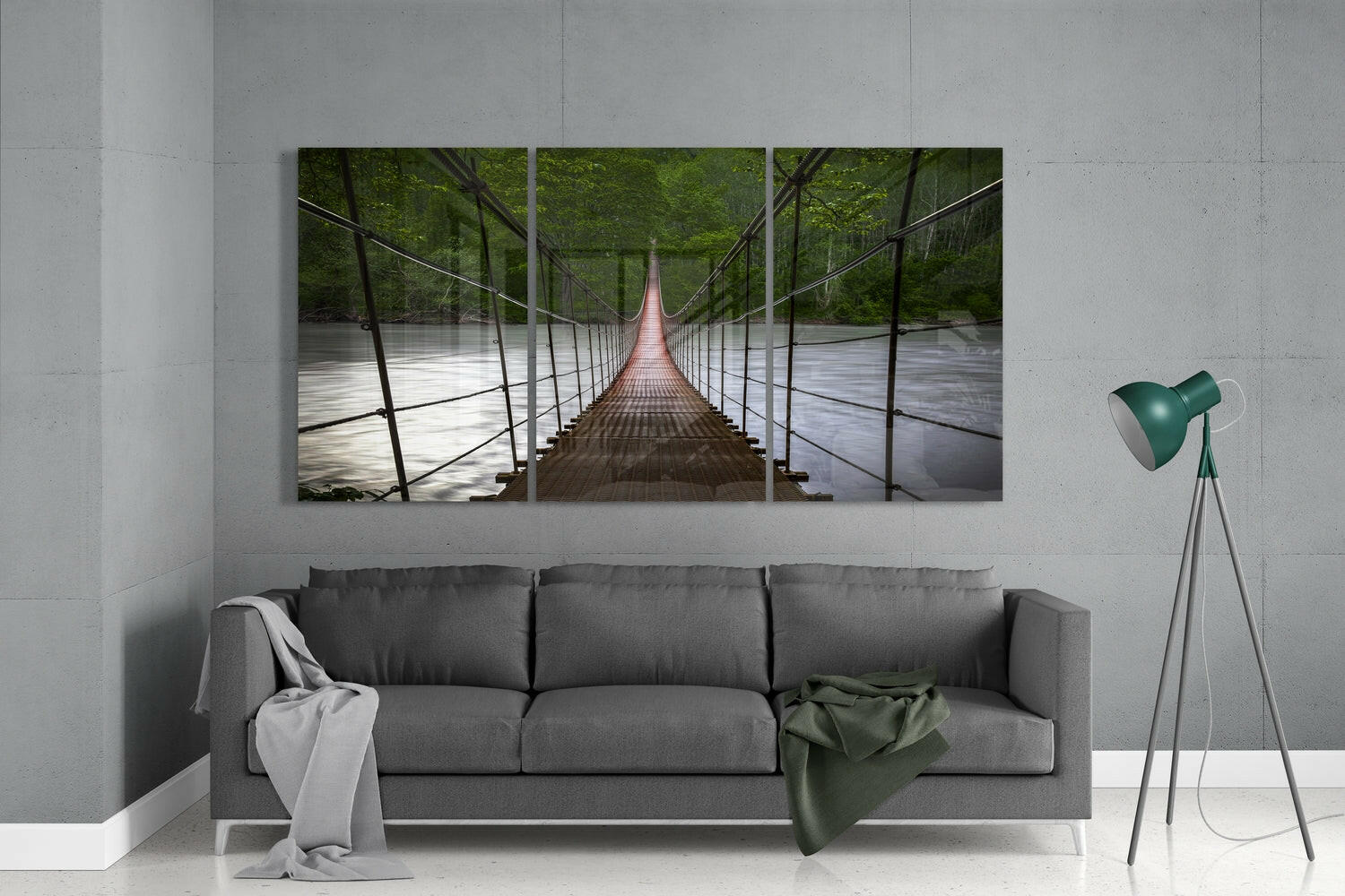 Suspension Bridge Mega Glass Wall Art.