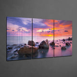Red Sunset Mega Glass Wall Art | Insigne Art Design