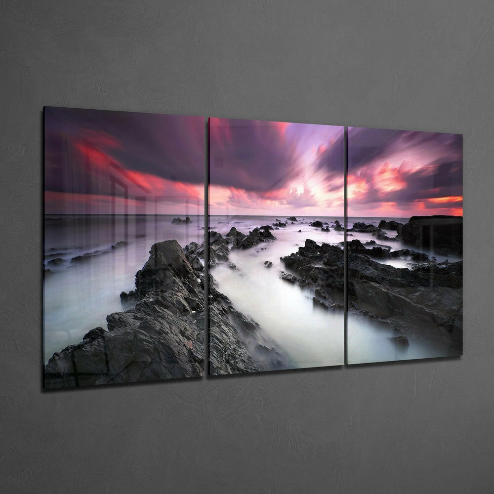 Foggy Sea Mega Glass Wall Art.