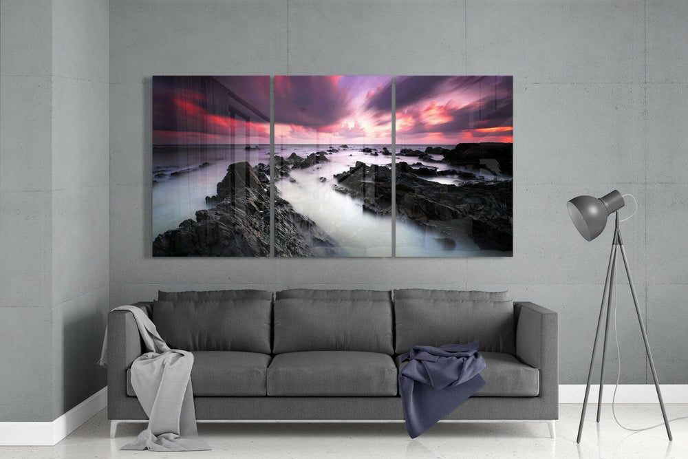 Foggy Sea Mega Glass Wall Art.