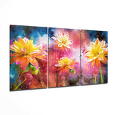 Yellow Flowers Mega Glass Wall Art.