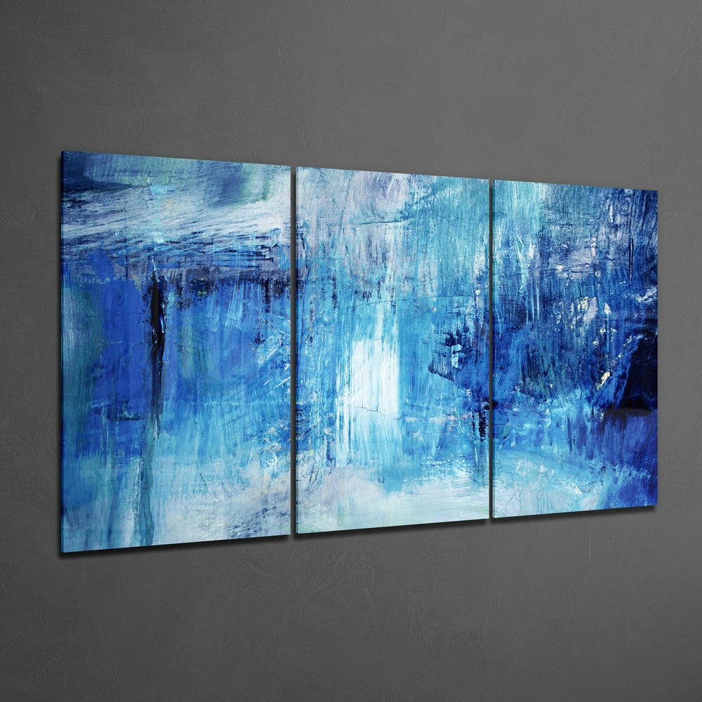 Abstract Blue Mega Glass Wall Art.