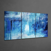 Abstract Blue Mega Glass Wall Art.