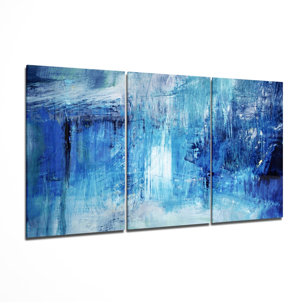 Abstract Blue Mega Glass Wall Art | Insigne Art Design