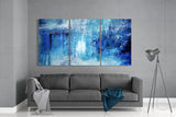 Abstract Blue Mega Glass Wall Art | Insigne Art Design