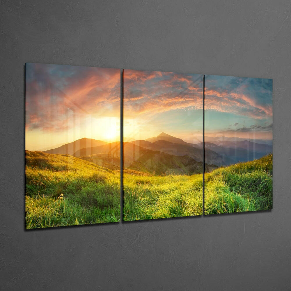 Sunset in the Countryside Mega Glass Wall Art.
