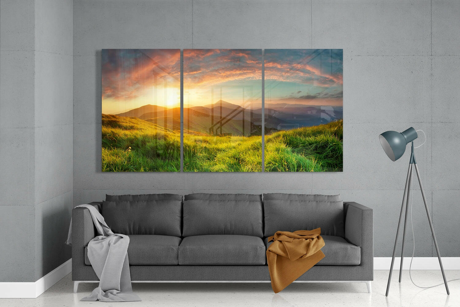 Sunset in the Countryside Mega Glass Wall Art.