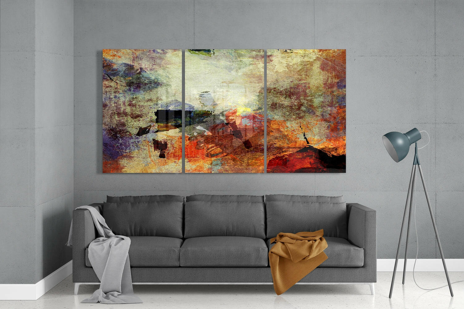 Abstract Colors Mega Glass Wall Art.