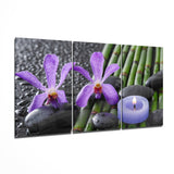 Purple Orchid Mega Glass Wall Art | Insigne Art Design
