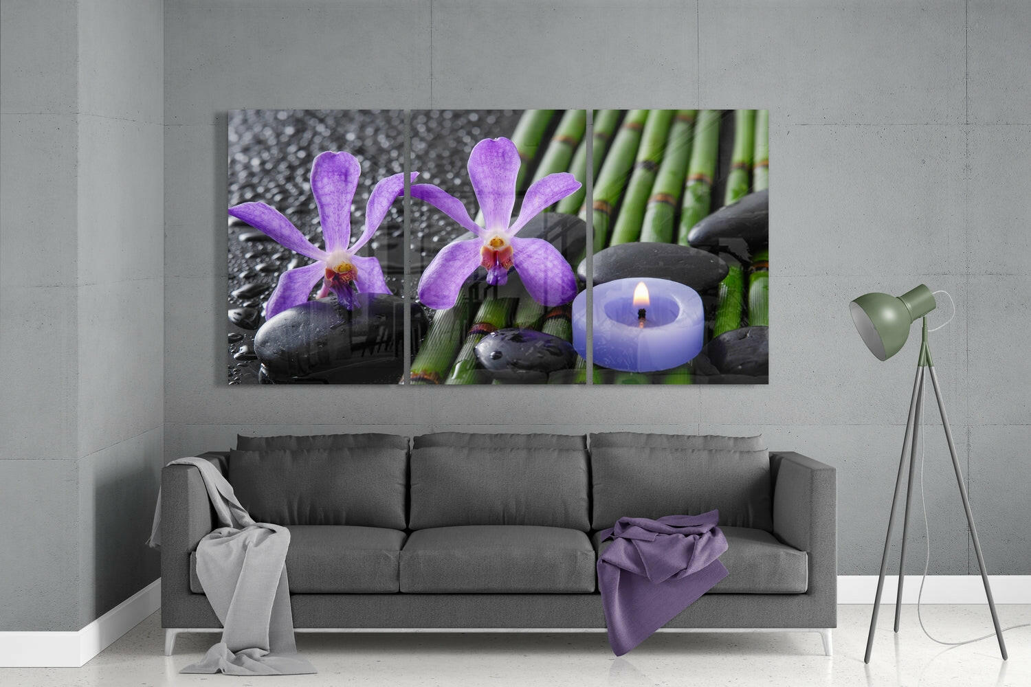 Purple Orchid Mega Glass Wall Art.