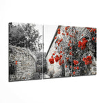 Red Flowers Mega Glass Wall Art.