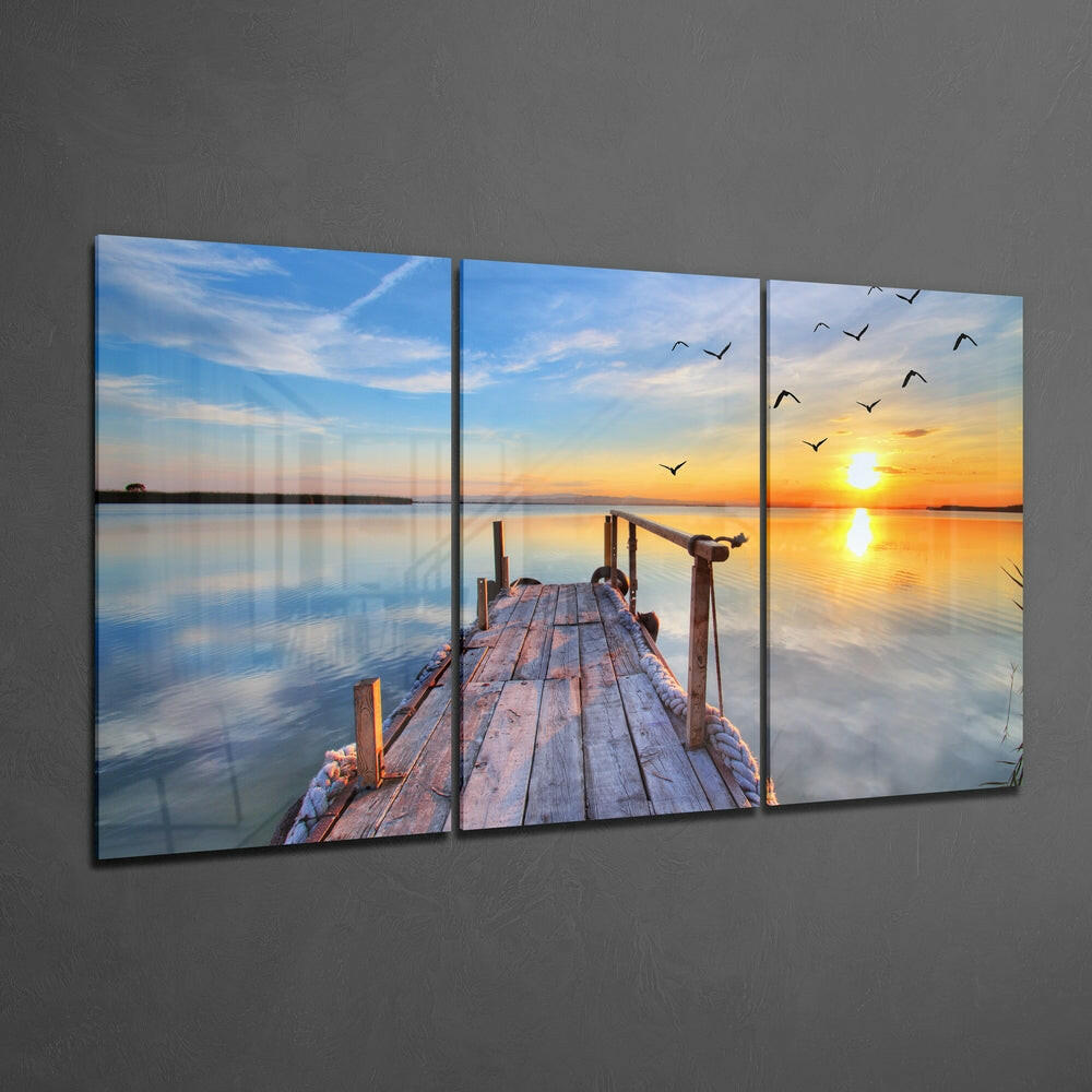 Sunset on the Beach Mega Glass Wall Art.
