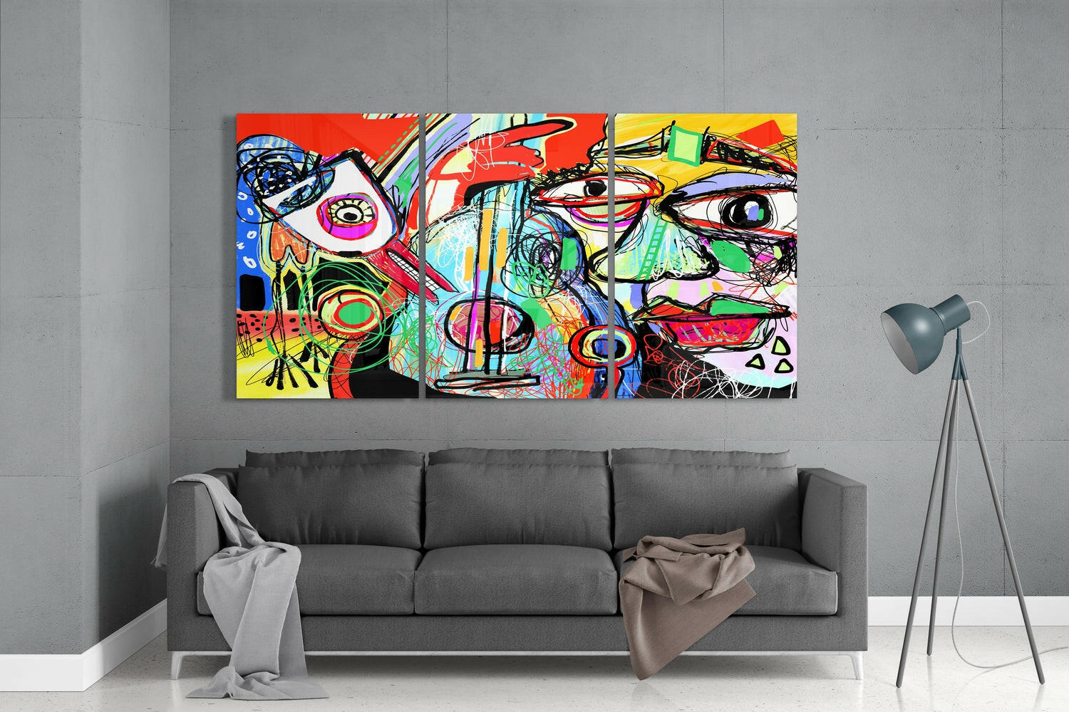 Abstract Cello Mega Glass Wall Art.