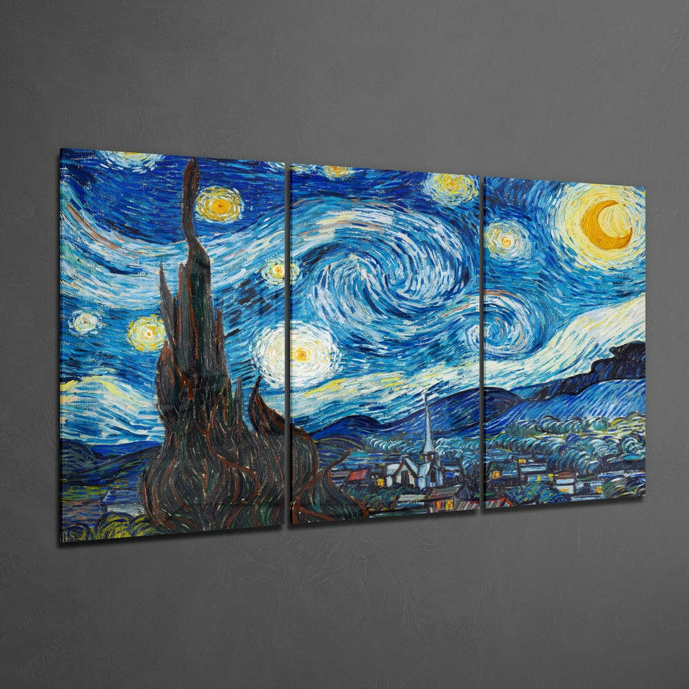 Van Gogh: The Starry Night Mega Glass Wall Art.
