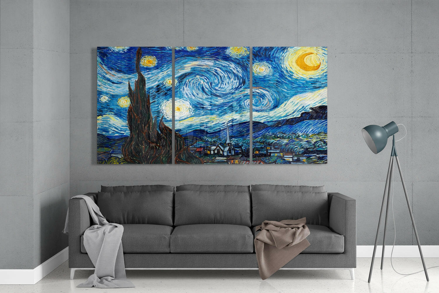 Van Gogh: The Starry Night Mega Glass Wall Art.