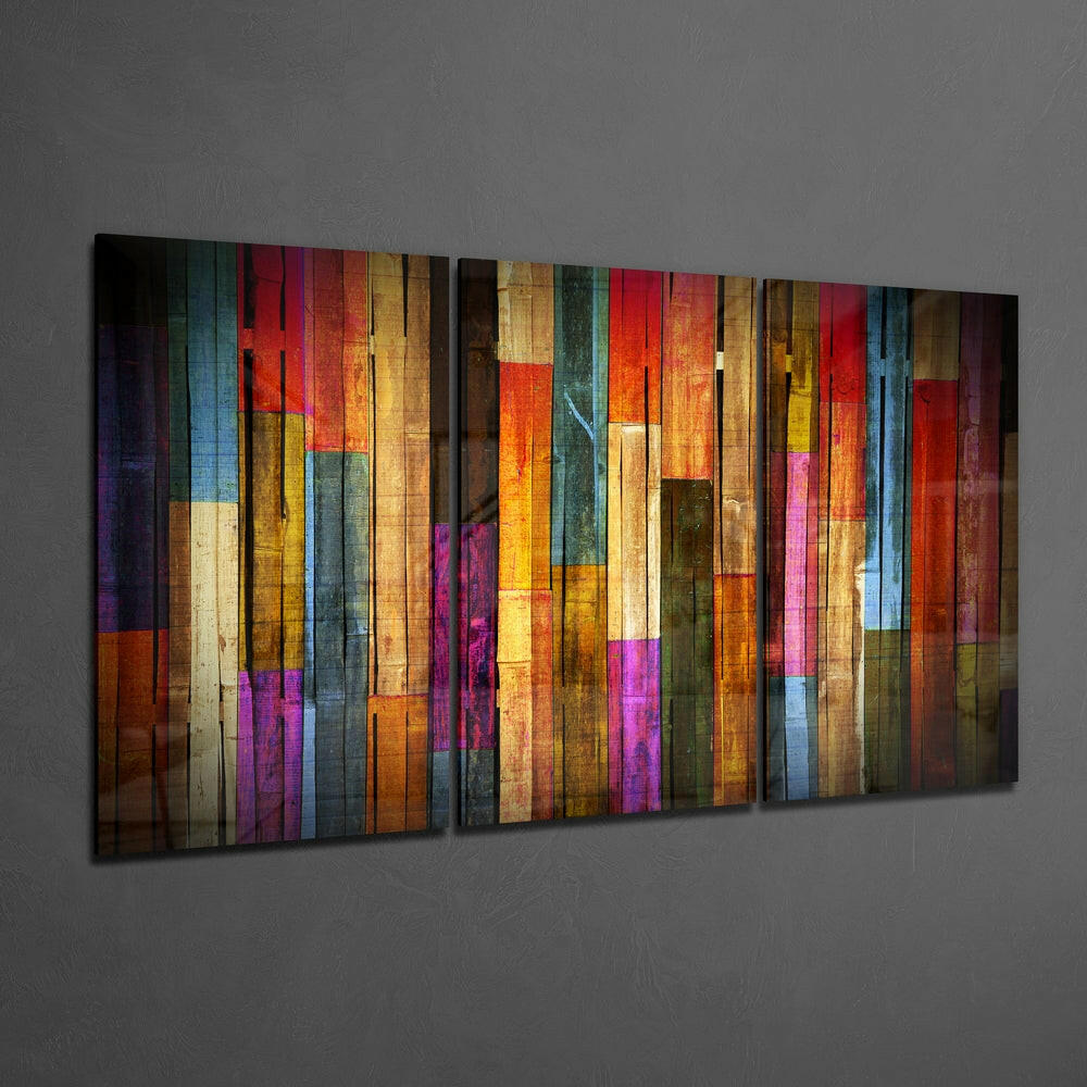 Painted Wood Mega Glass Wall Art.