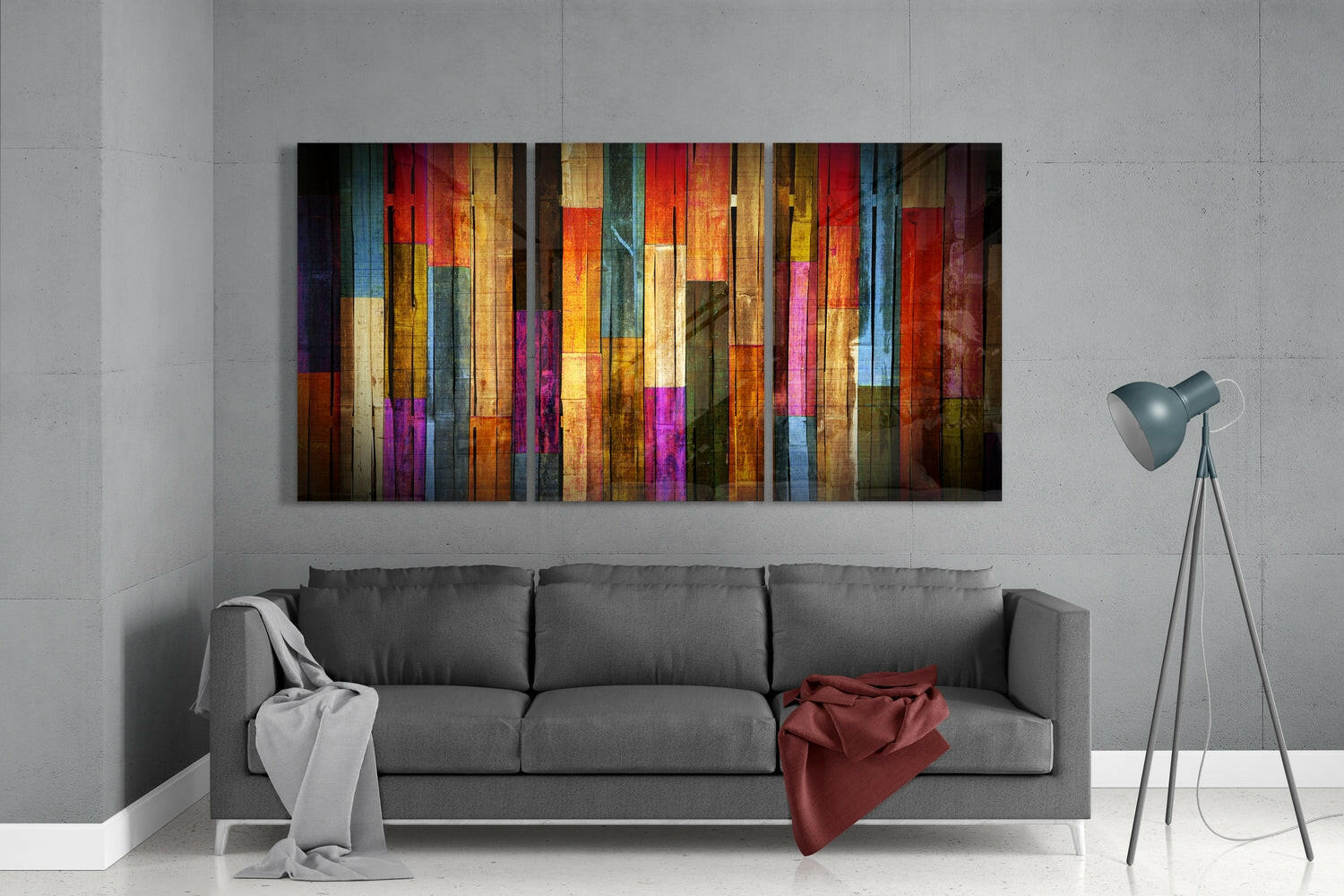 Painted Wood Mega Glass Wall Art.