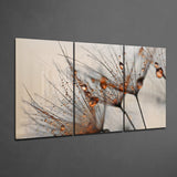 Cinnamon Dandelion Glass Wall Art | Insigne Art Design