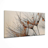 Cinnamon Dandelion Glass Wall Art.