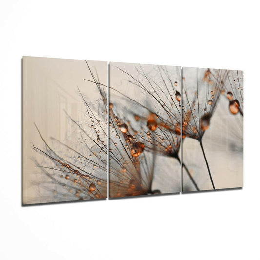 Cinnamon Dandelion Glass Wall Art.