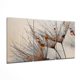 Cinnamon Dandelion Glass Wall Art | Insigne Art Design