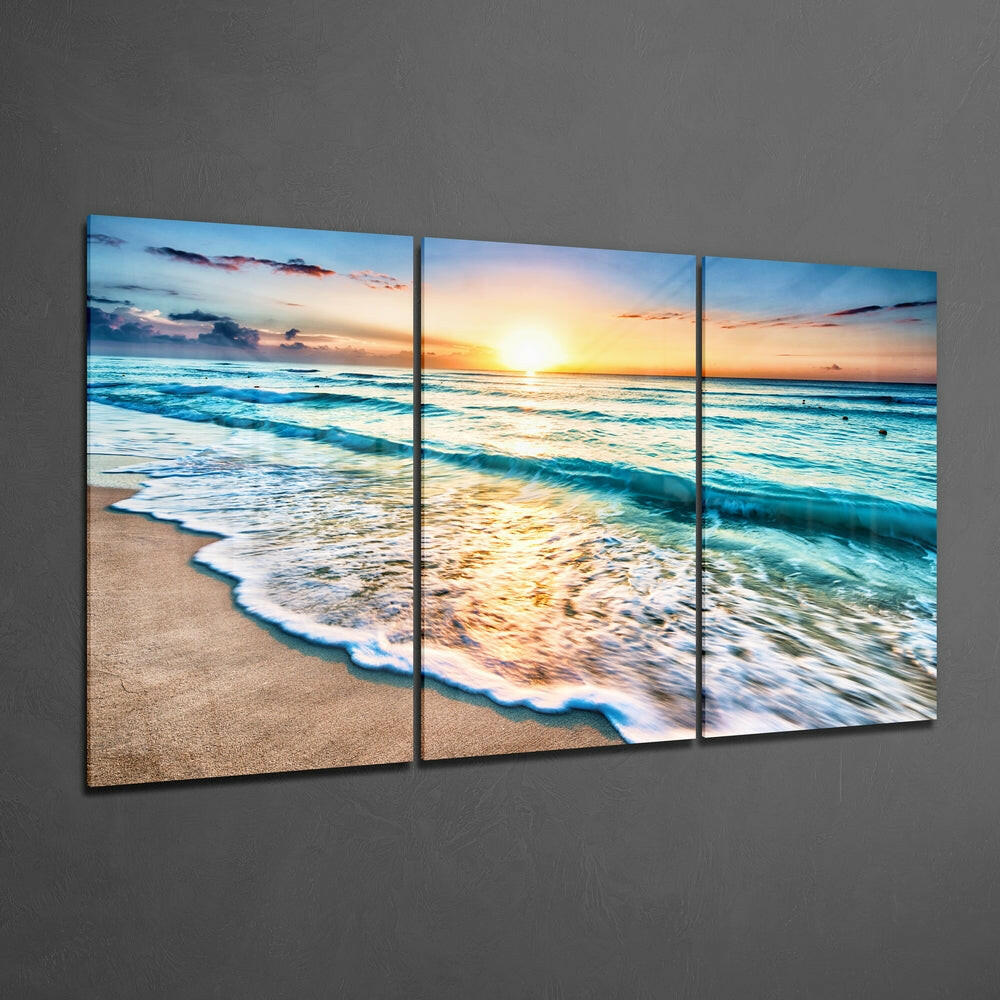 Turquoise Beach Glass Wall Art.