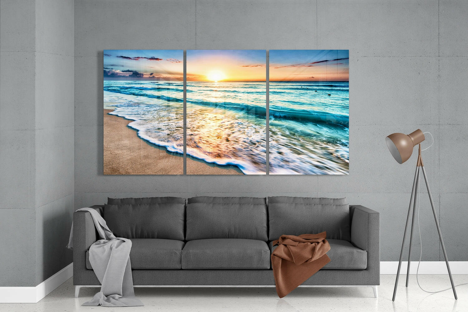 Turquoise Beach Glass Wall Art.