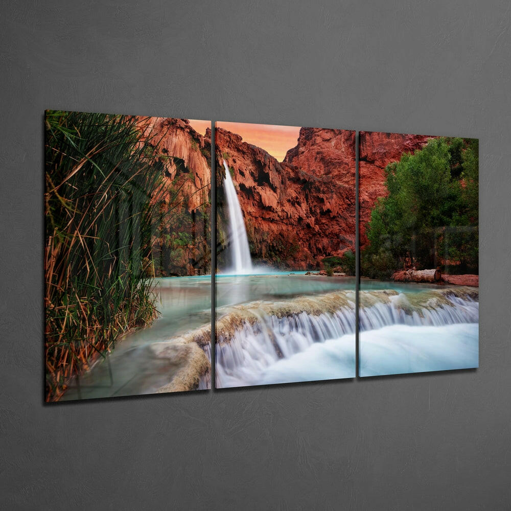 Waterfall Glass Wall Art.