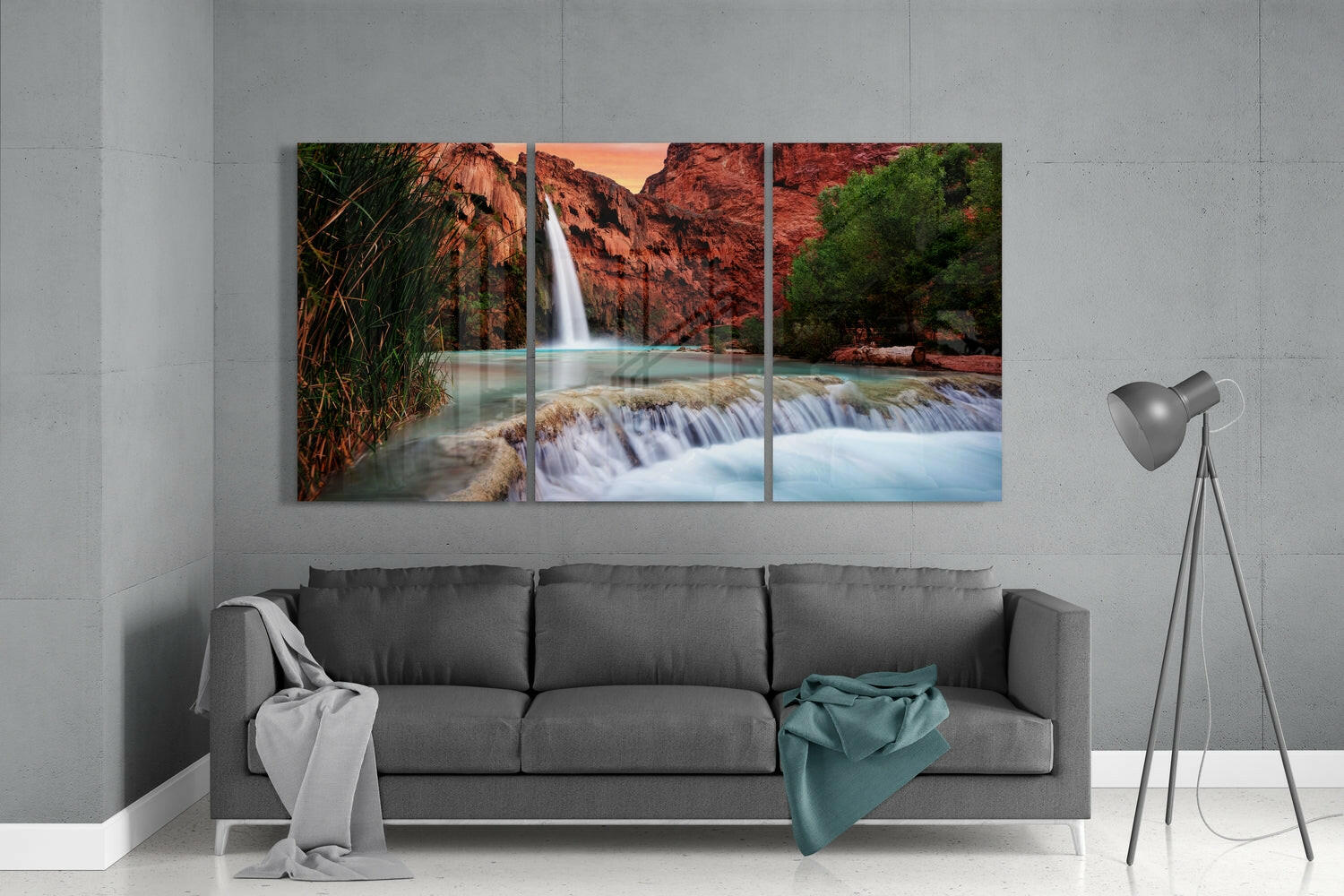 Waterfall Glass Wall Art.
