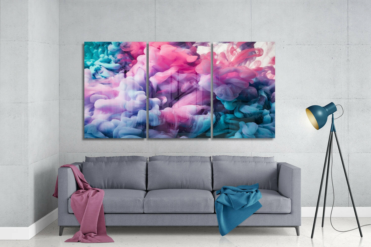 Pastel Smoke Mega Glass Wall Art.