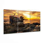 Abandoned Boat Mega Glass Wall Art.