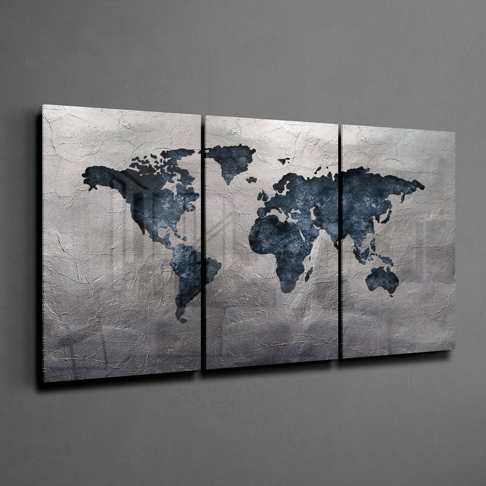 World Map Mega Glass Wall Art.