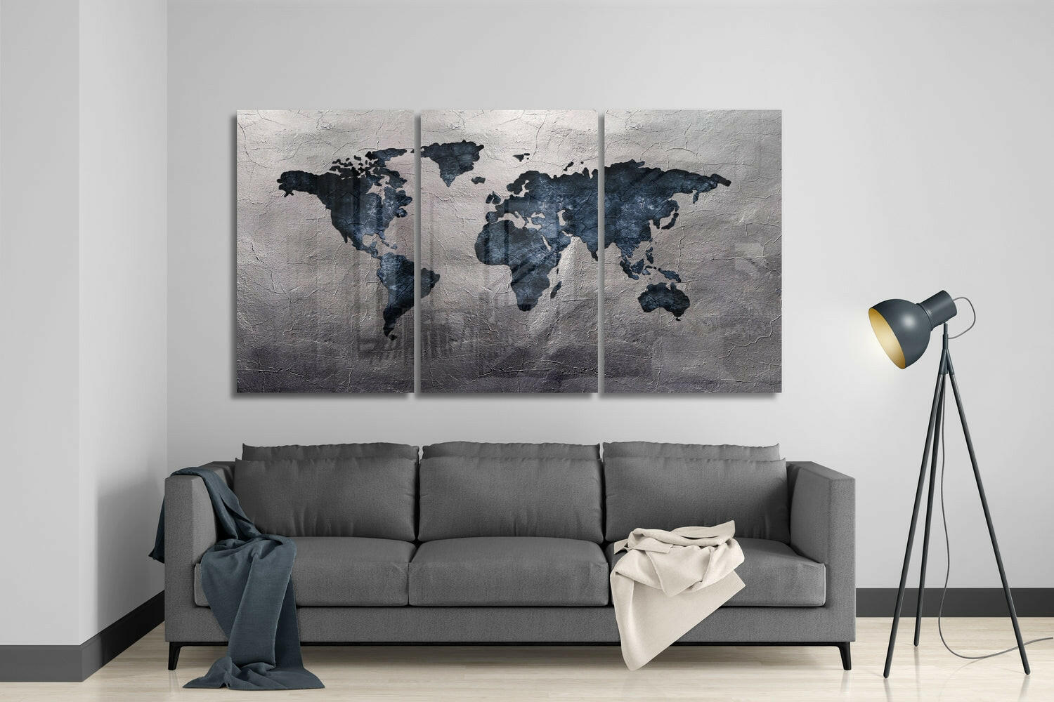 World Map Mega Glass Wall Art.