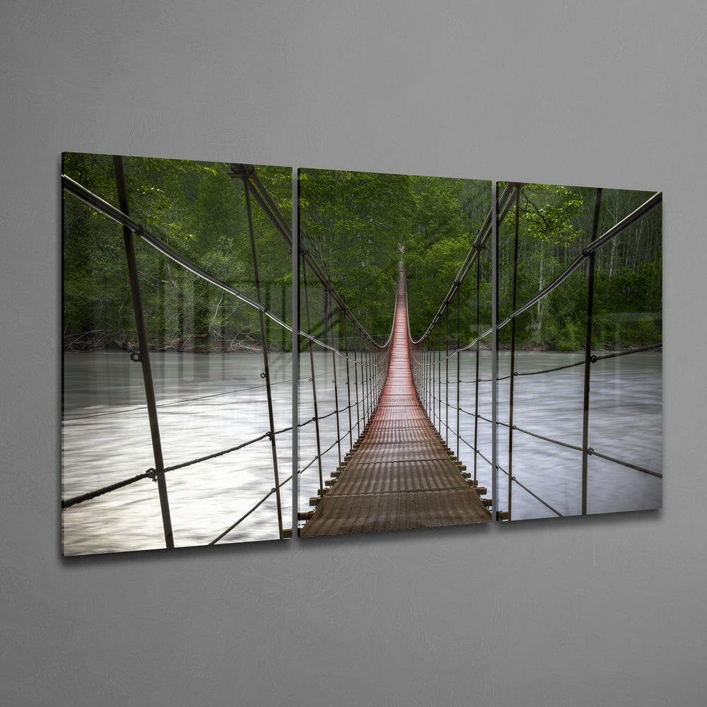 Suspension Bridge Mega Glass Wall Art.