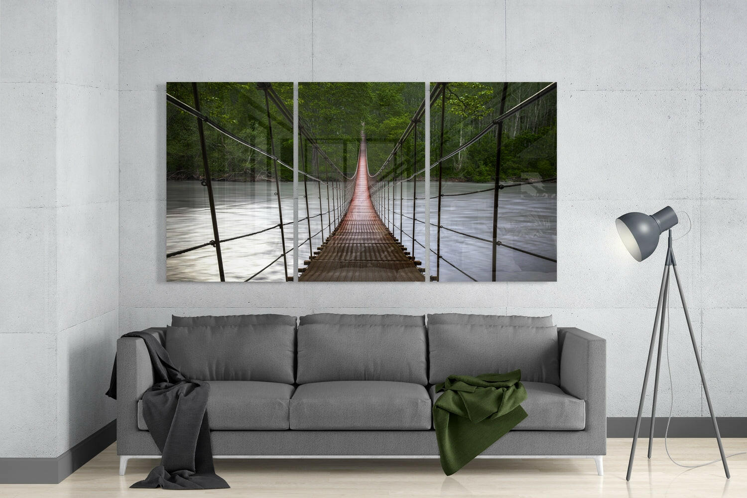 Suspension Bridge Mega Glass Wall Art.