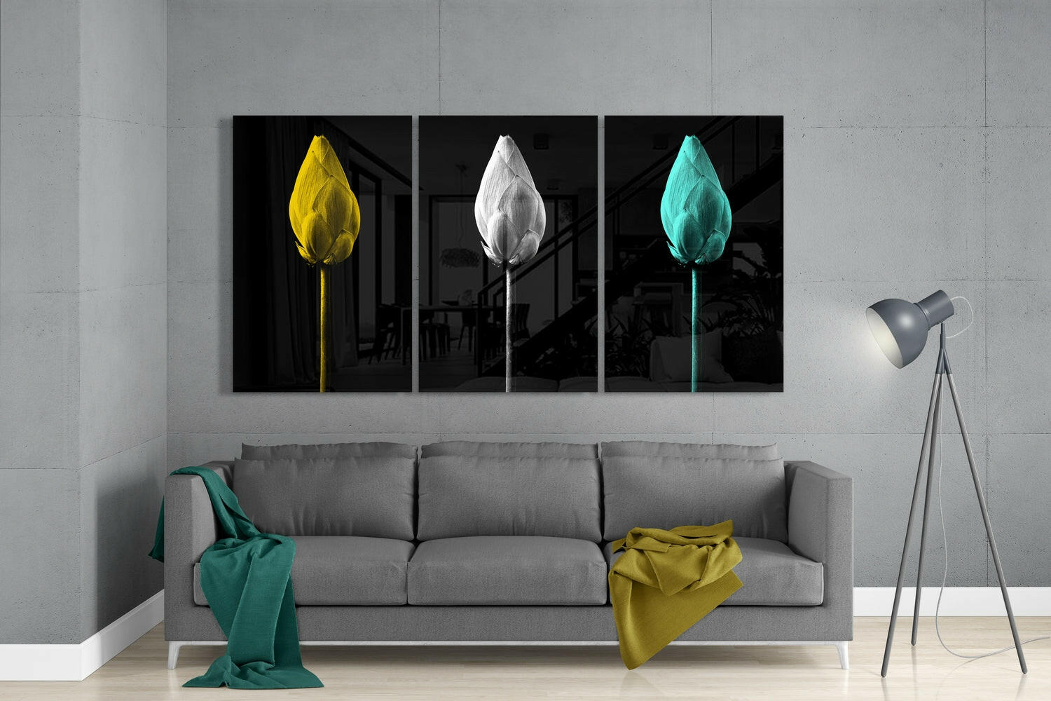 Tulips Mega Glass Wall Art.