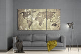 Antique World Map Mega Glass Wall Art | Insigne Art Design