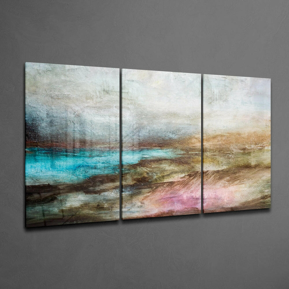 Abstract Lake Mega Glass Wall Art.