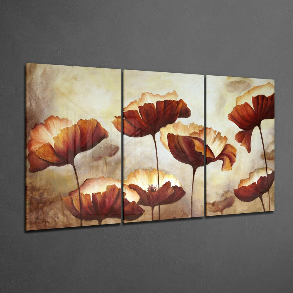 Poppies Glass Wall Art.