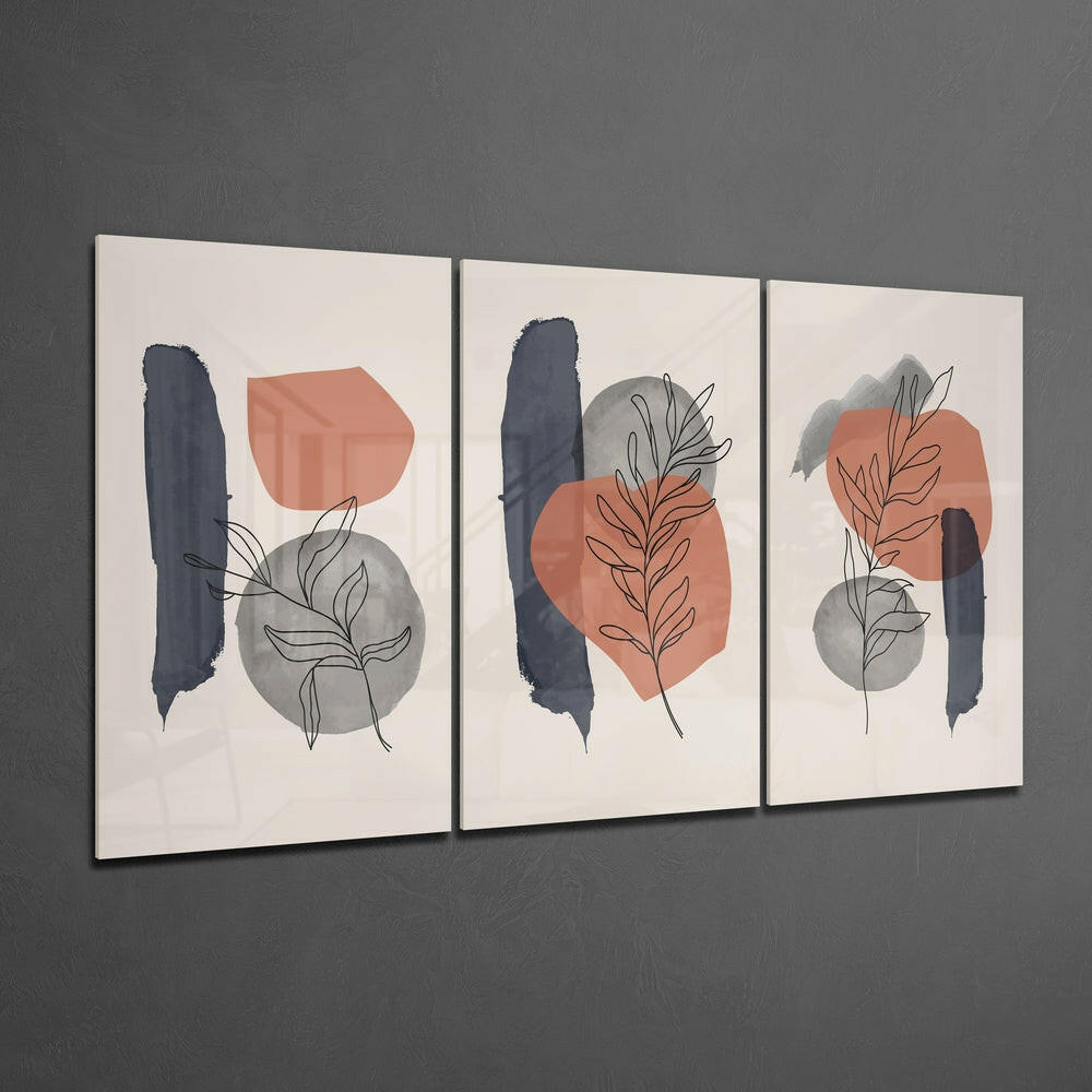 Abstract Shapes 2 Glass Wall Arts.