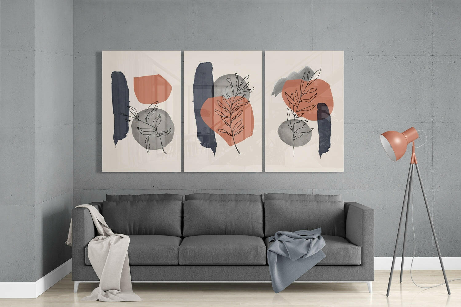 Abstract Shapes 2 Glass Wall Arts.