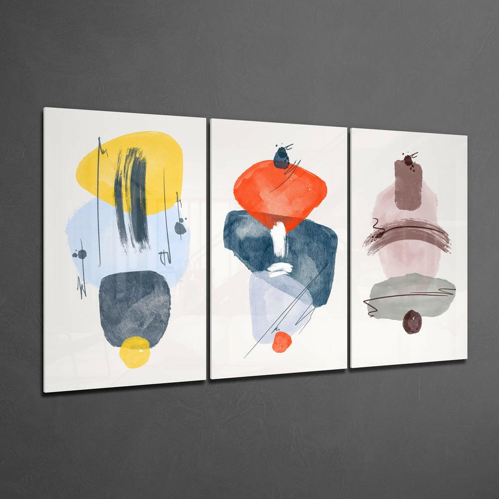 Abstract Shapes 4 Glass Wall Arts.