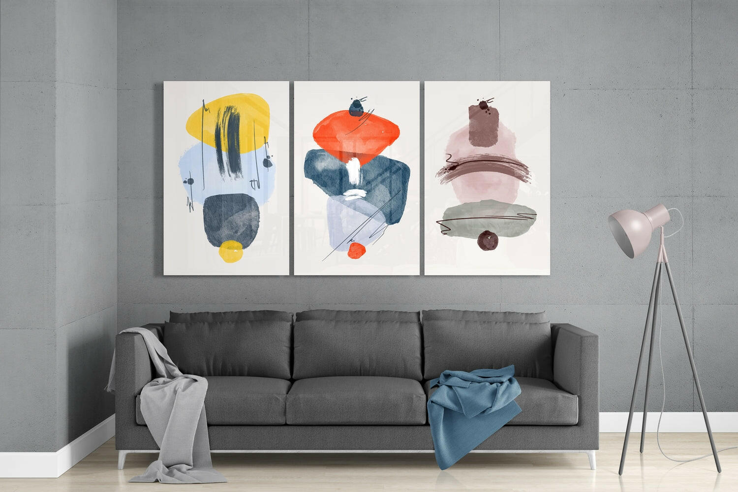 Abstract Shapes 4 Glass Wall Arts.