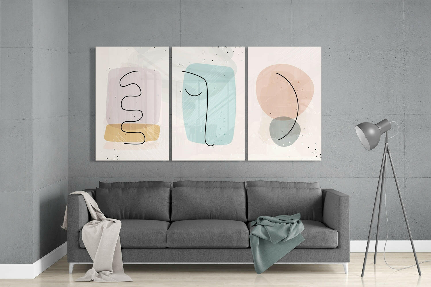 Abstract Shapes 6 Glass Wall Arts.