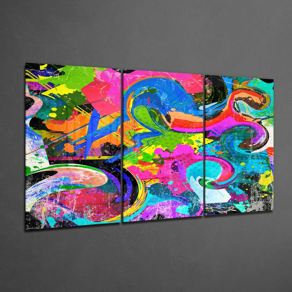 Dance of Colors Glass Wall Art.