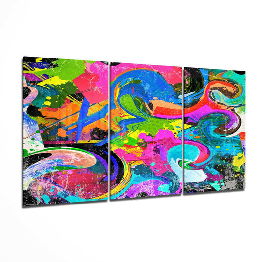 Dance of Colors Glass Wall Art.